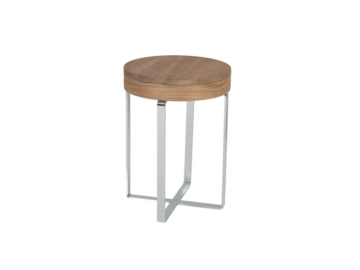 Khavi-Scandinavian-Table-F40 Wood Walnut Chrome 2