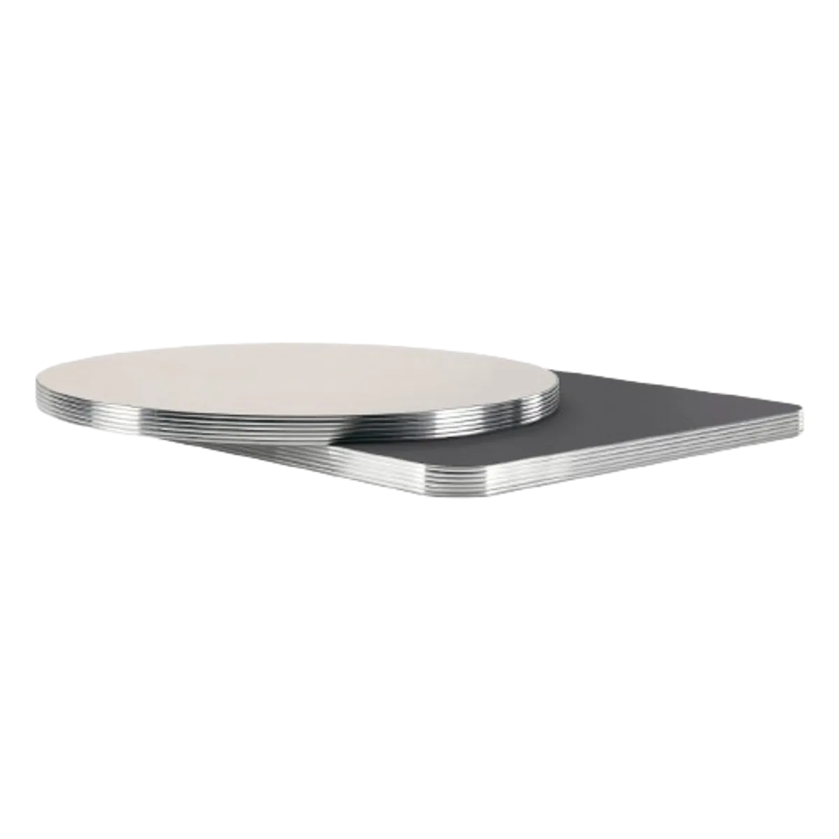 Laminate Table Top with Ribbed Aluminium Edge Thumbnail