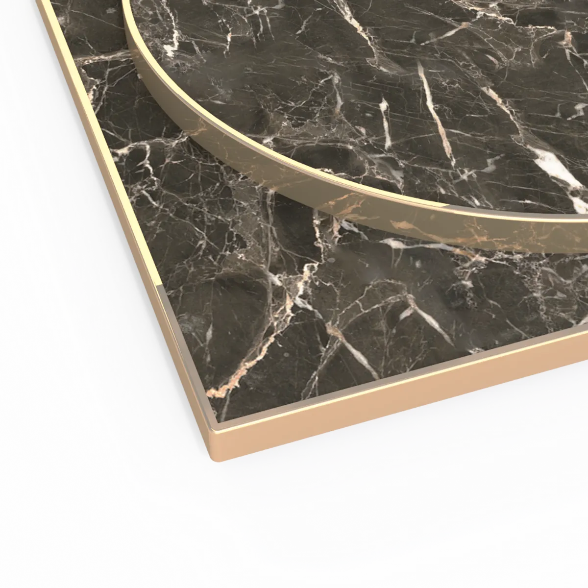 Marble With Metal Edge