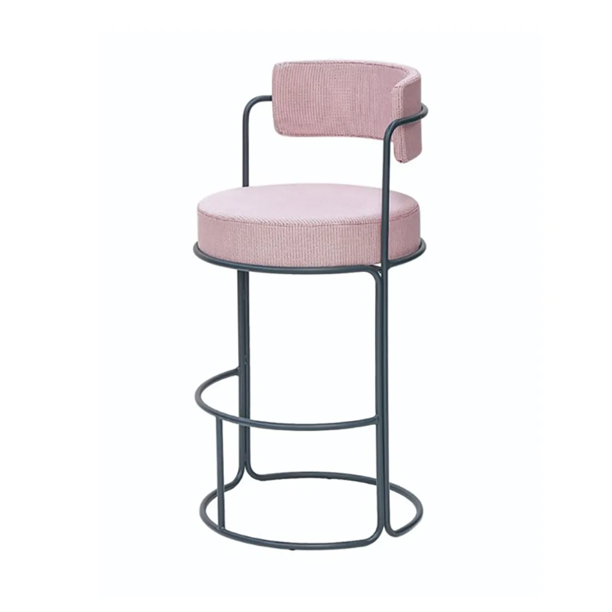 Miami Outdoor Stool With Metal Frame Circular Shape And Pink Upholstery For Trendy Hotels And Relaxed Bars Inside Out Contracts