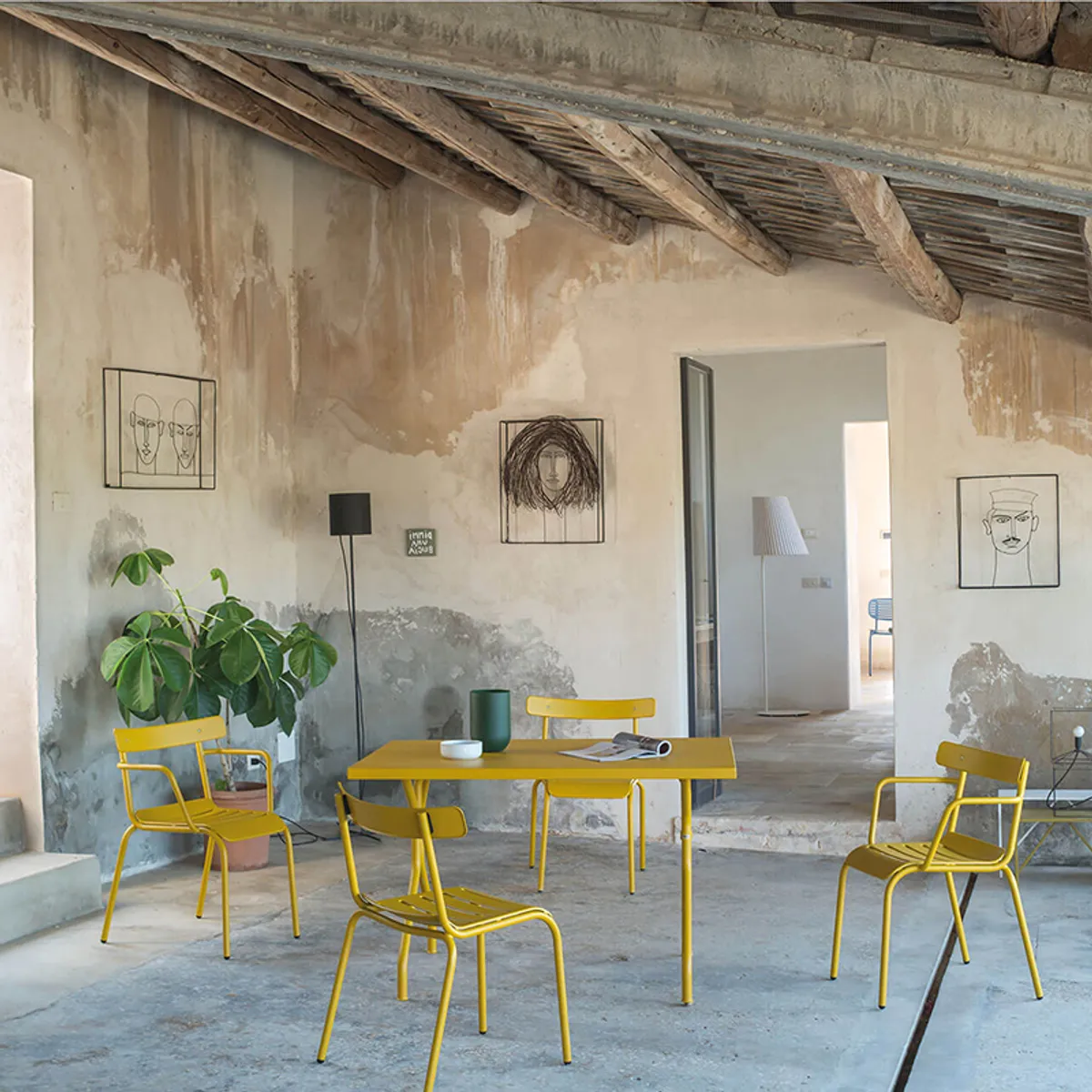 Milky Chairs In Yellow Metal Exterior Furniture For The Terrace By Insideoutcontracts