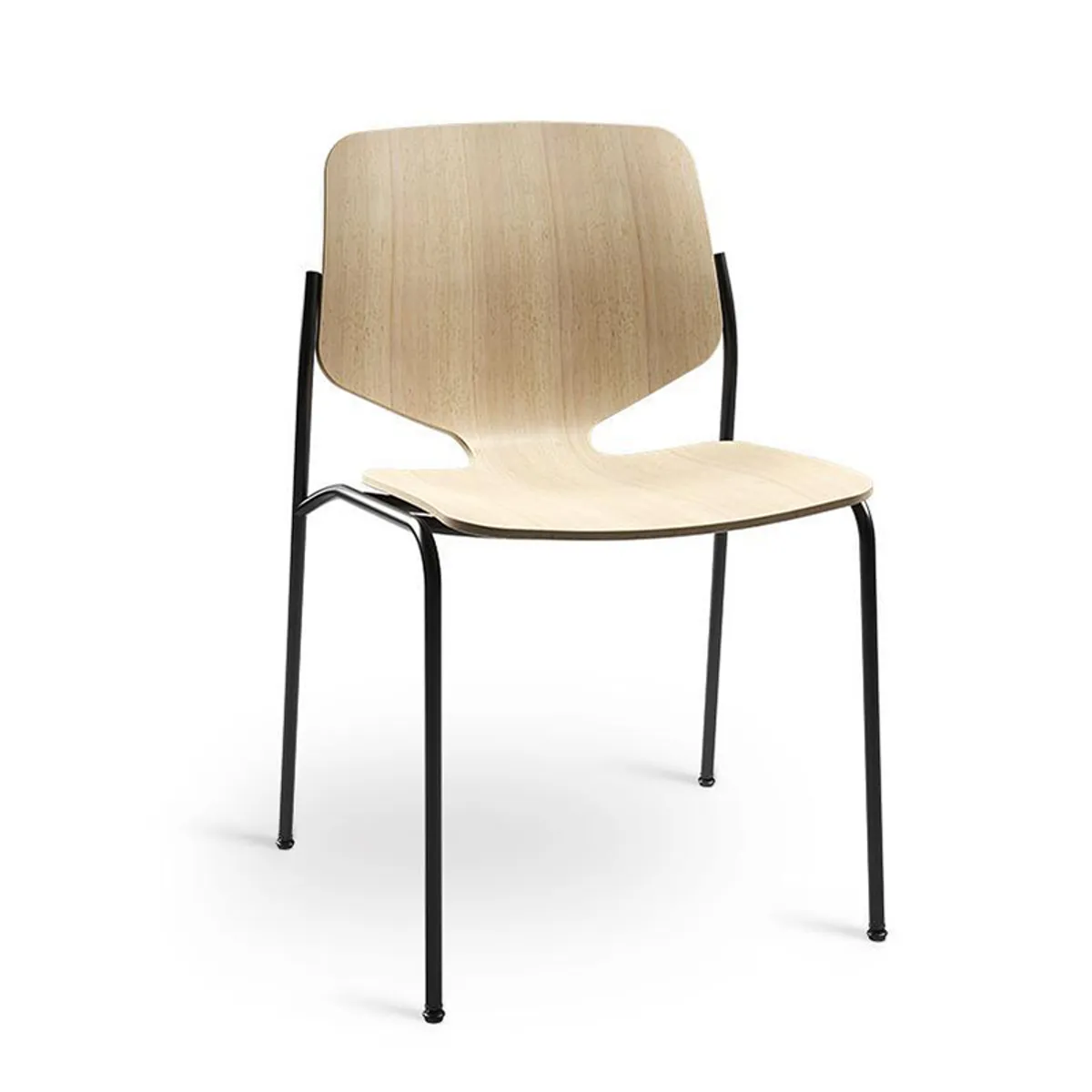 Nova Chair Recycled Furniture Cafe Dining Chair In Natural Beech And Black Metal Frame Inside Out Contracts