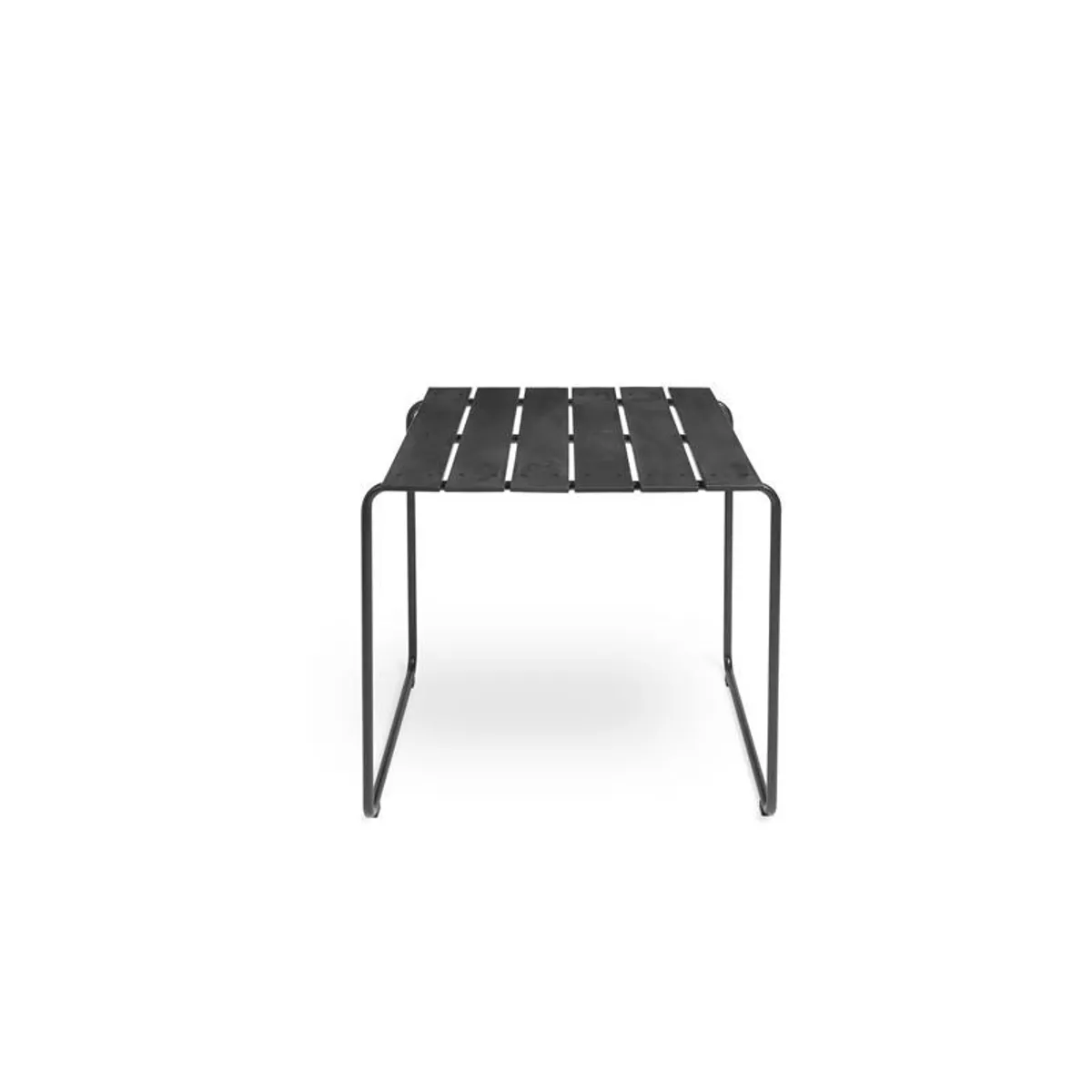 Ocean Table Recycled Plastic Waste With Metal Sled Legs Outdoor Dining Table In Black 003 Inside Out Contracts