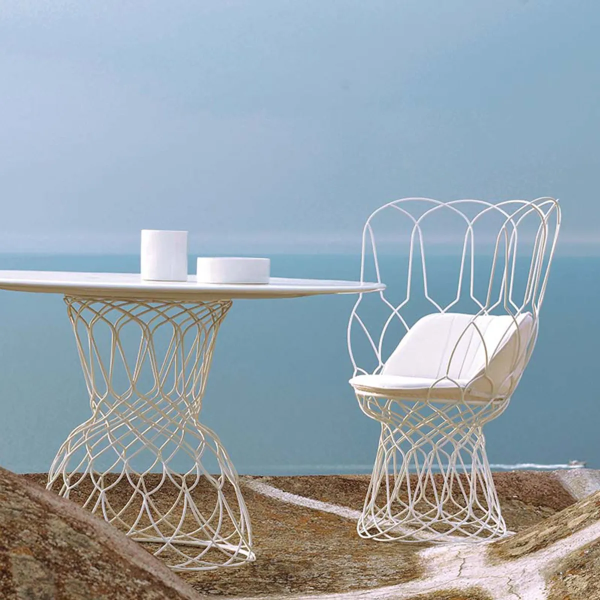 Re Trouve White High Back Chair For Hospitality Exteriors