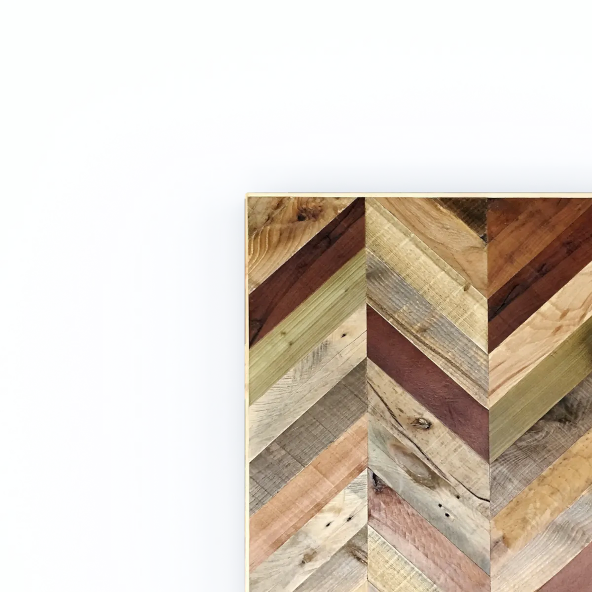 Reclaimed Chevron Table Top Thin Border Inside Out Contracts