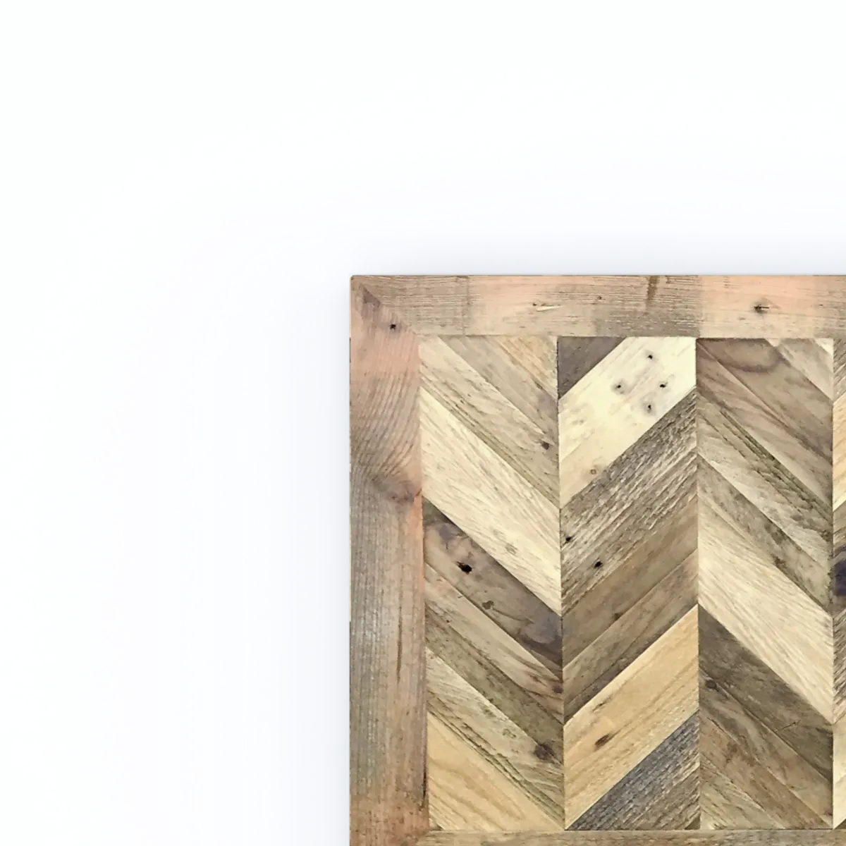 Reclaimed Chevron Table Top Wide Border Inside Out Contracts