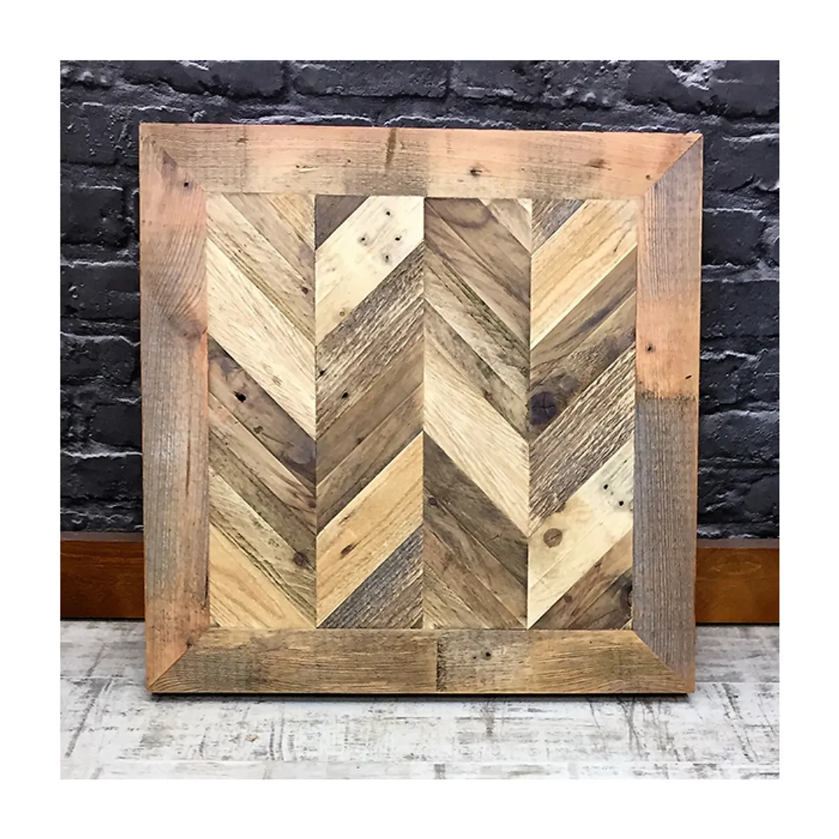 Reclaimed Chevron Table Top Wide
