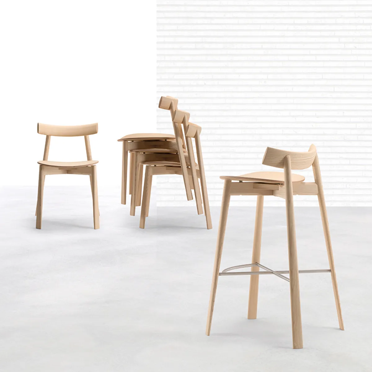 Remo Natural Wood Chair Collection