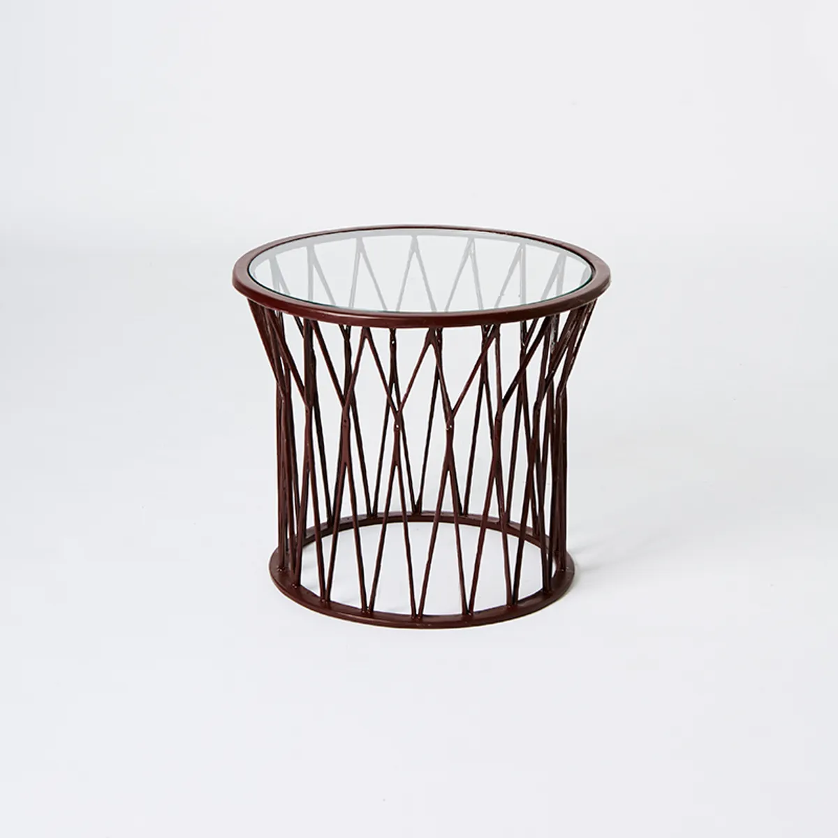 Rumba Side Table Outdoor Table With Metal Frame And Glass Top Furniture By Insideoutcontracts