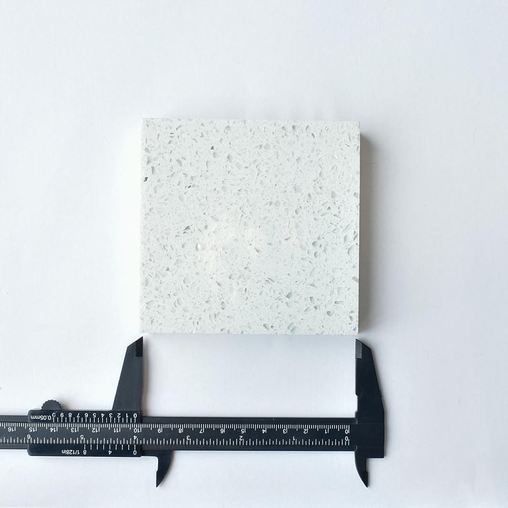 Starlight White Quartz sample in the Inside Out Contracts showroom