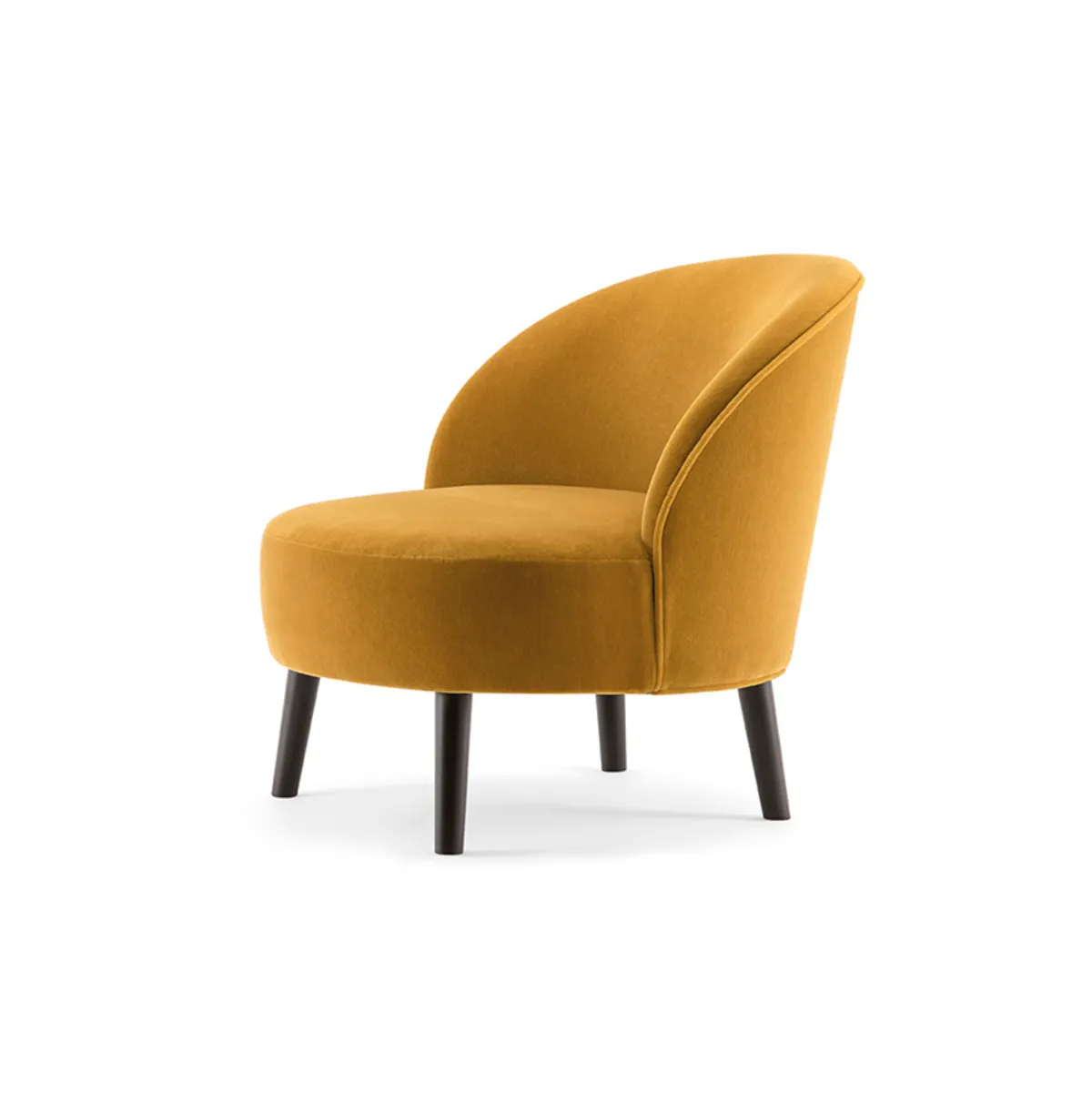 Shirley Lounge Chair Yellow Upholstery And Wooden Legs Insideoutcontracts 5