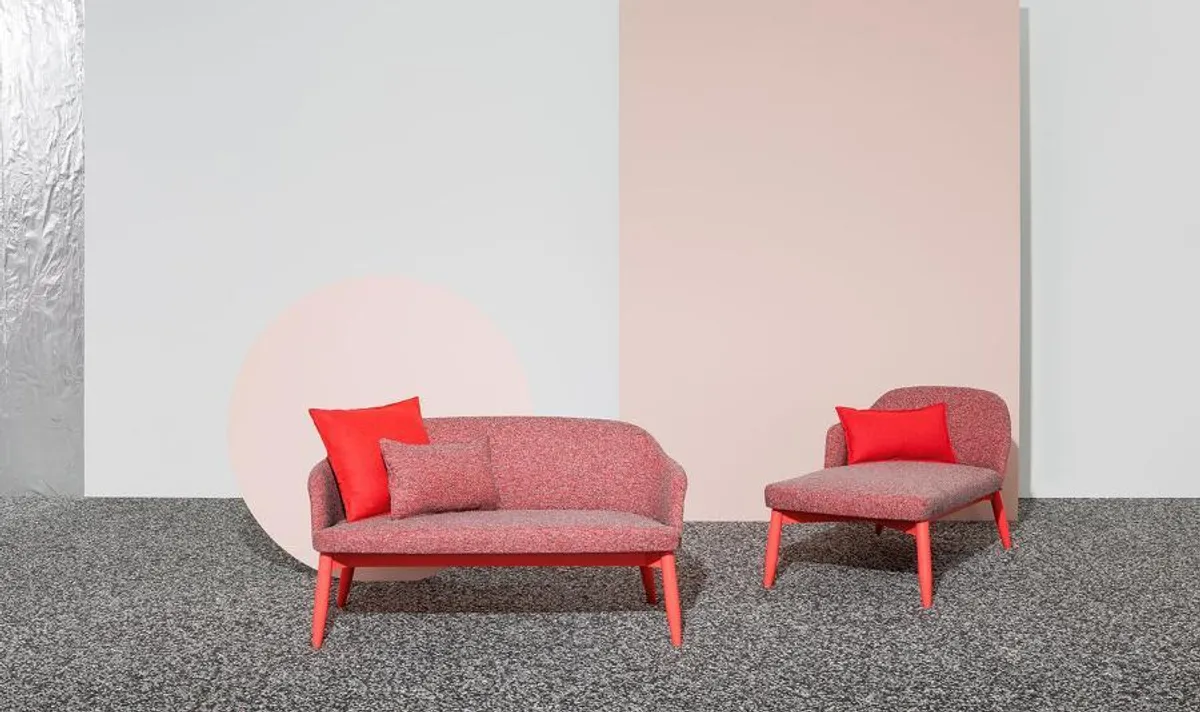 Spy Sofa And Chaise In Red Fabric