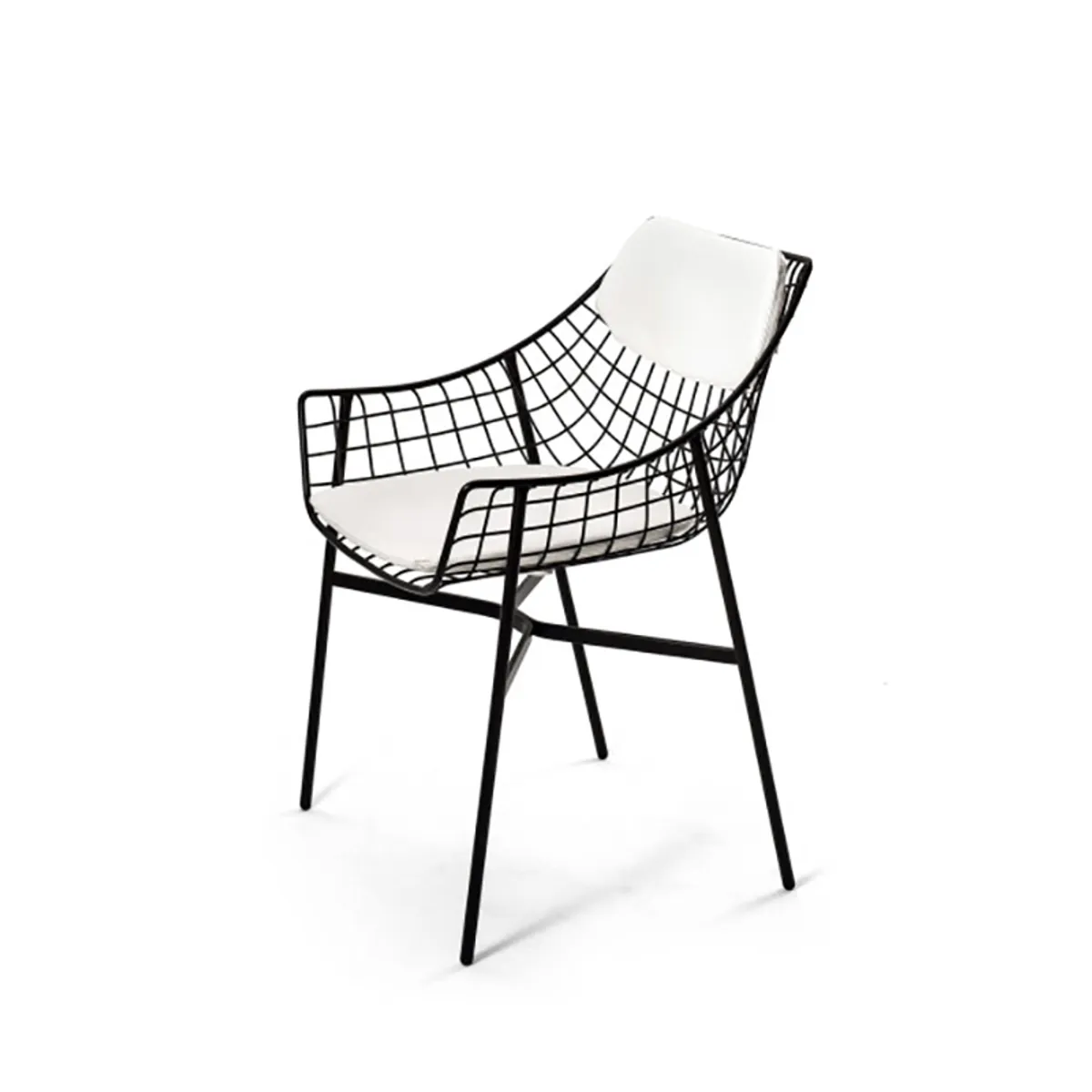 Summer Black Metal Armchair With Back Rest And Seat Pad For Furnishing Hotels And Cafes By Insideoutcontracts
