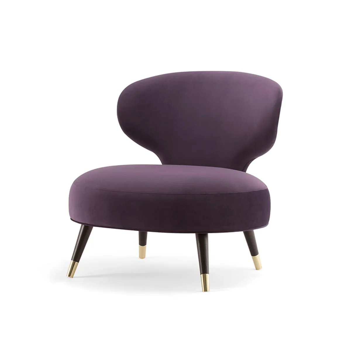 Sylvia Lounge Chair Purple Upholstery And Wooden Legs Hotel Furniture By Insideoutcontracts