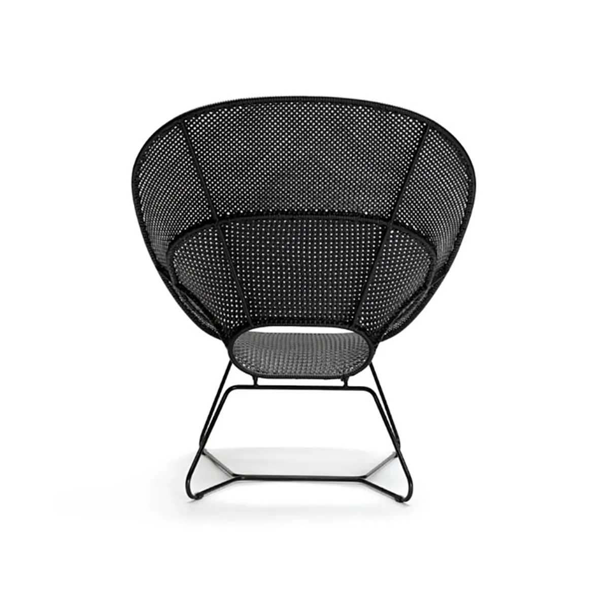Trombone Outdoor Lounge Chair Black Rattan Furniture For Hotels And Poolside Cafes 014