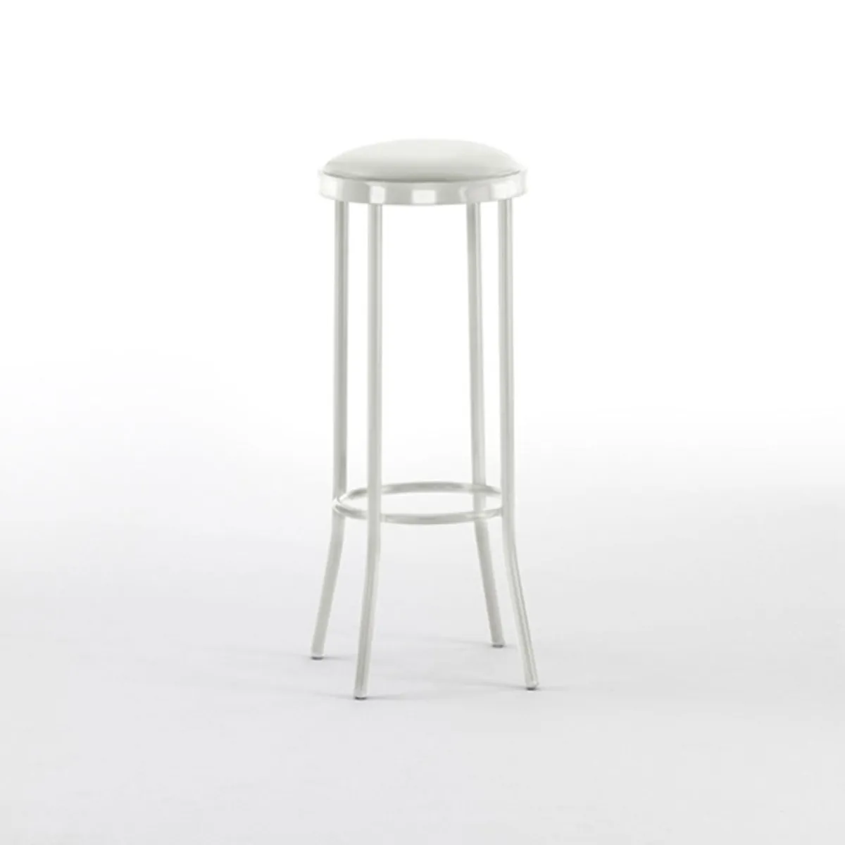 Web Embleton Stool In White With Seat Pad