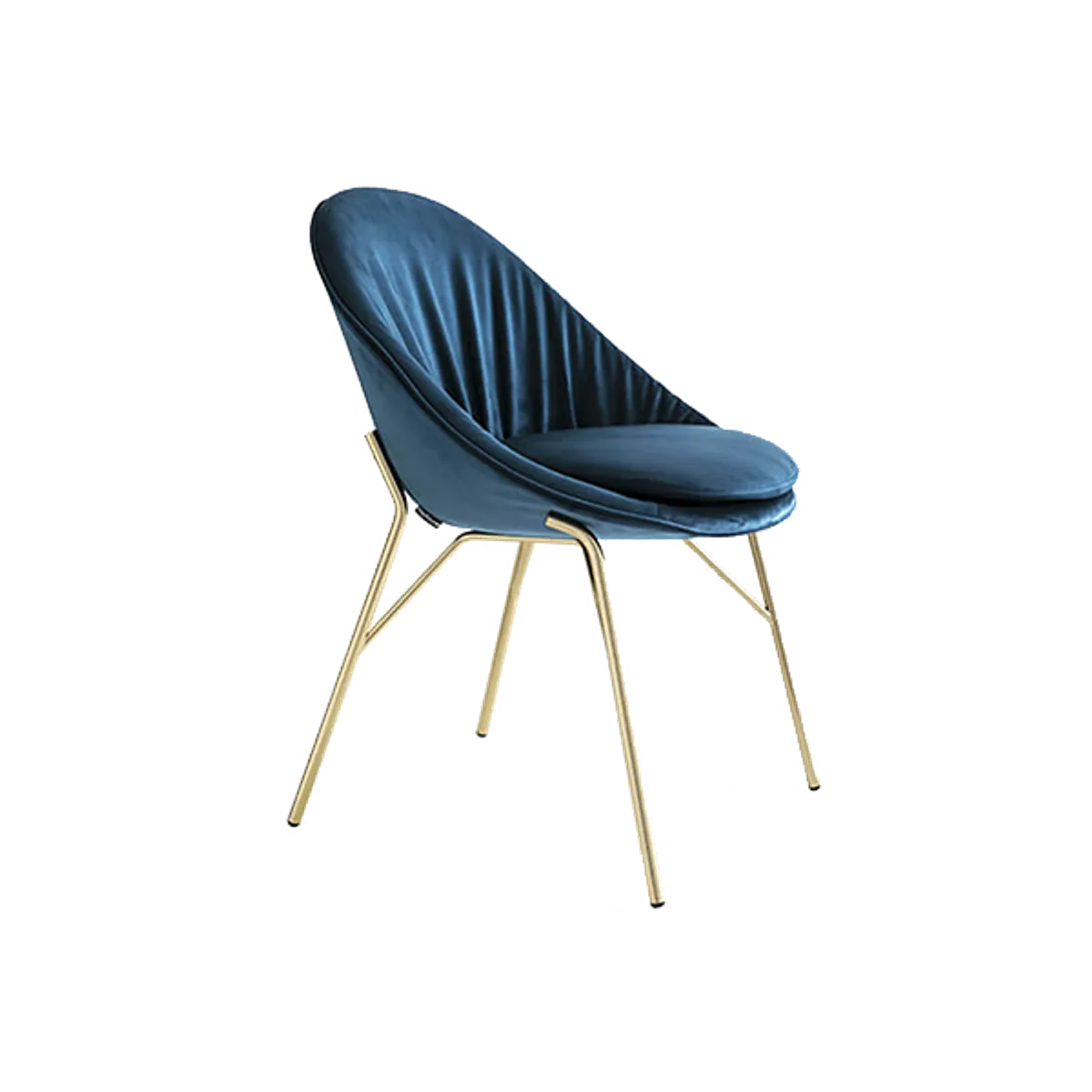 Web Lilly Chair Blue Velvet Brass Frame Inside Out Contracts