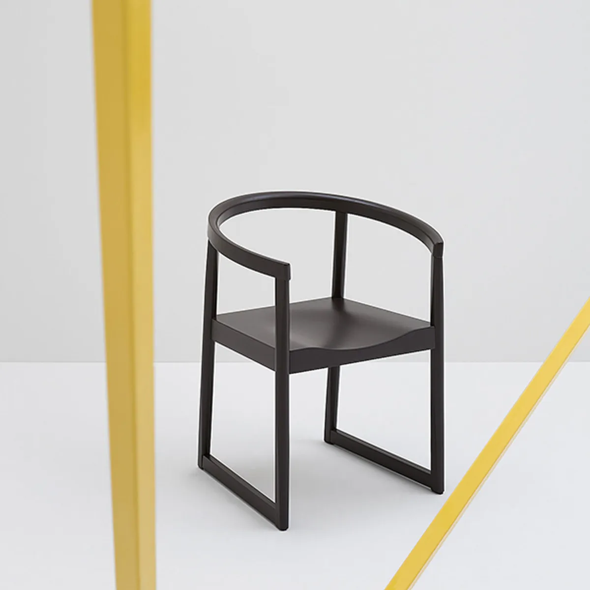 Web Nordica Chair In Black Wood Lacquer