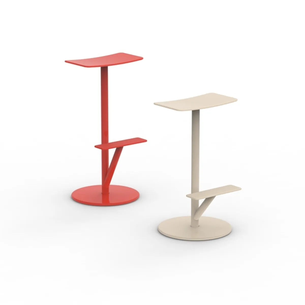 Web Sequoia Stool Coral Red