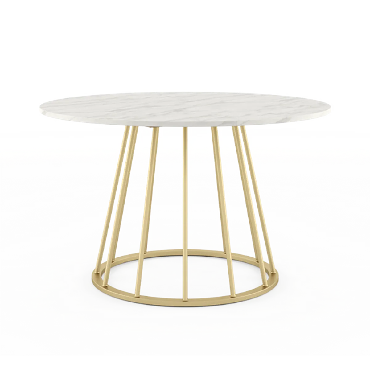 Web Spoke Dining Table Marble Brass 1200