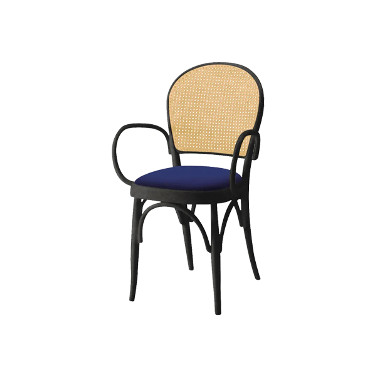 Web Bentwood 60 Cane And Upholstered Armchair