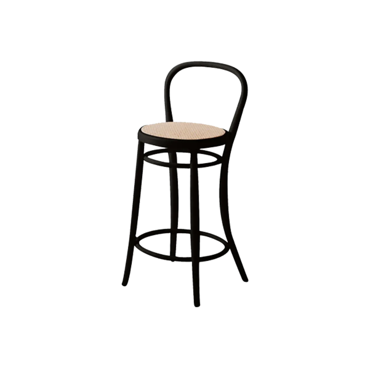 Web Bentwood Maurice Stool With Back And Cane Seat For Bars And Cafes