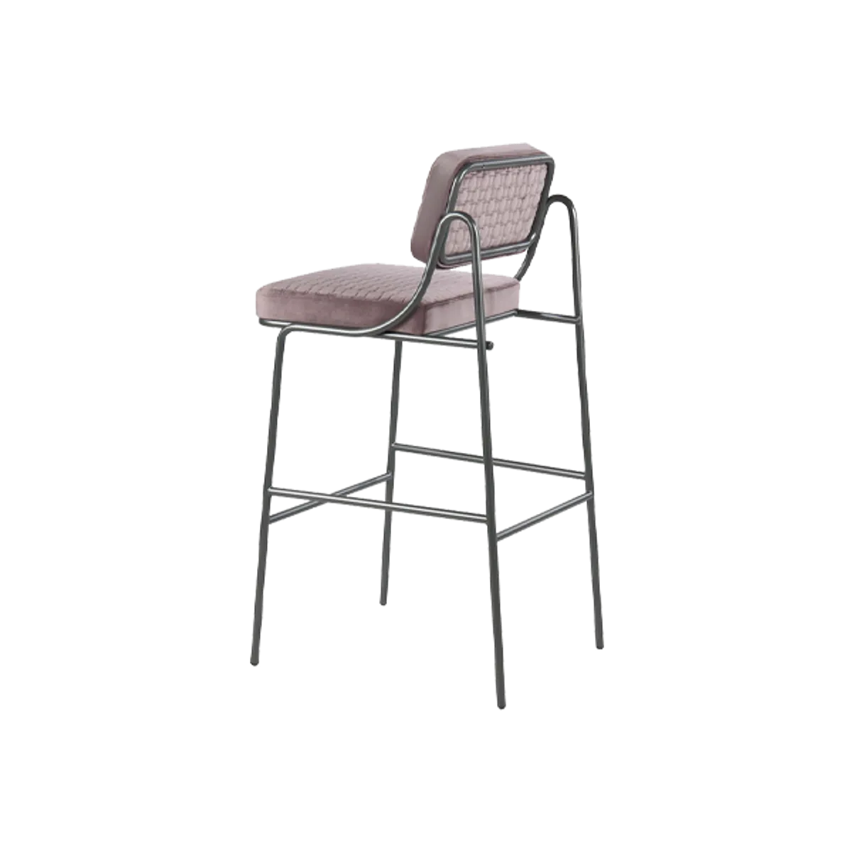 Web Boogie Bar Stool Metal Frame With Purple Upholstery