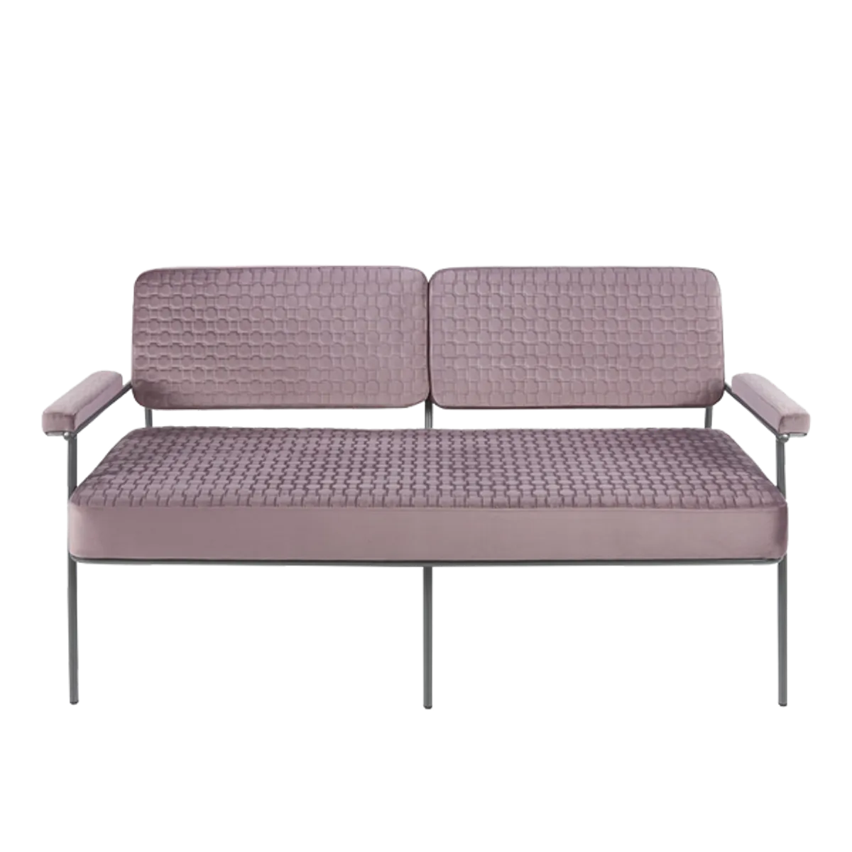 Web Boogie Sofa Metal Frame Two Seater With Purple Upholstery