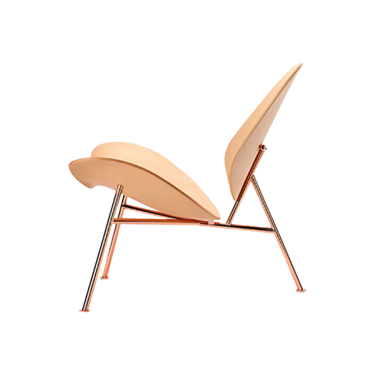 Web Conchilia Lounge Chair Wooden Furniture With Metal Frame