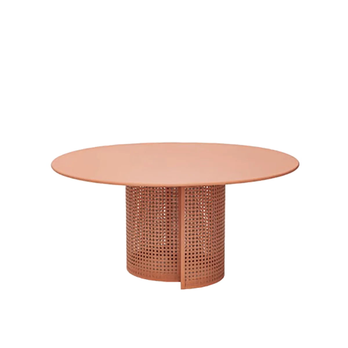 Web Delano Table Coffee Size Outdoor Table In Living Coral Metal Finish Insideoutcontracts 024