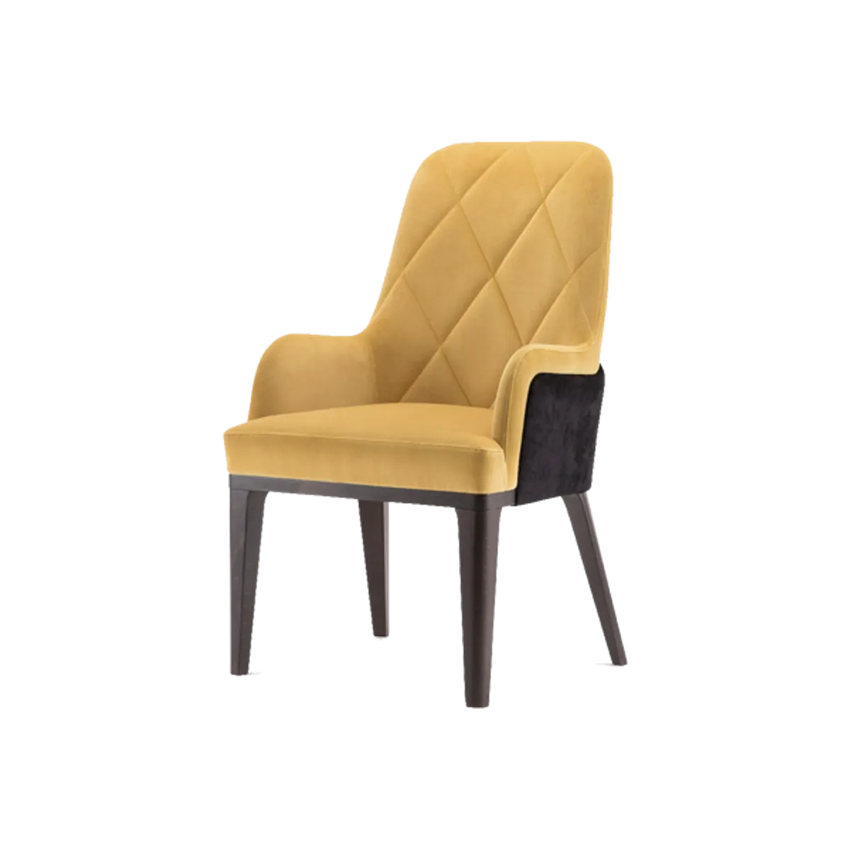 Web Dodie High Back Chair Quilted Yellow Upholstery