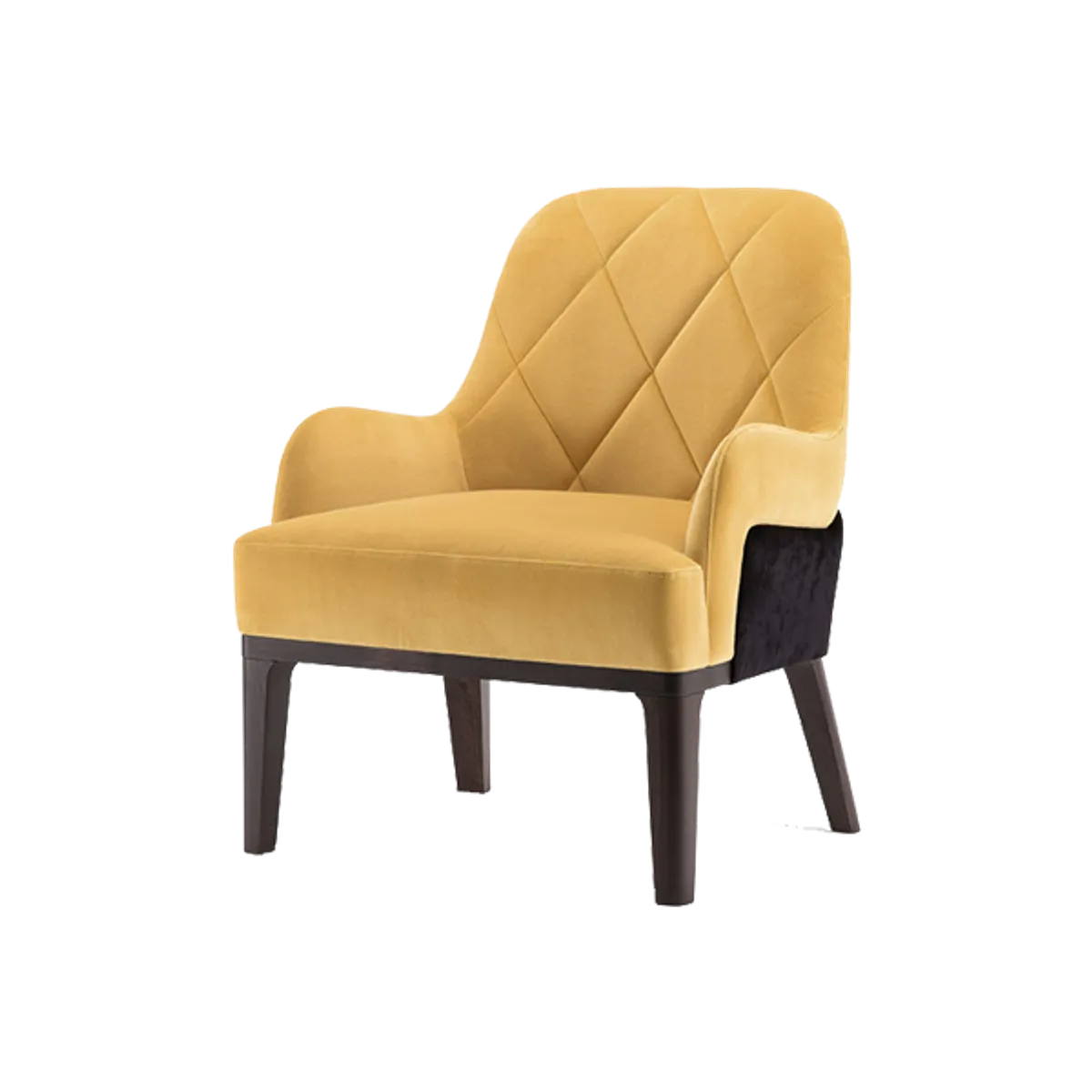 Web Dodie Lounge Chair Yellow Quilted Upholstery
