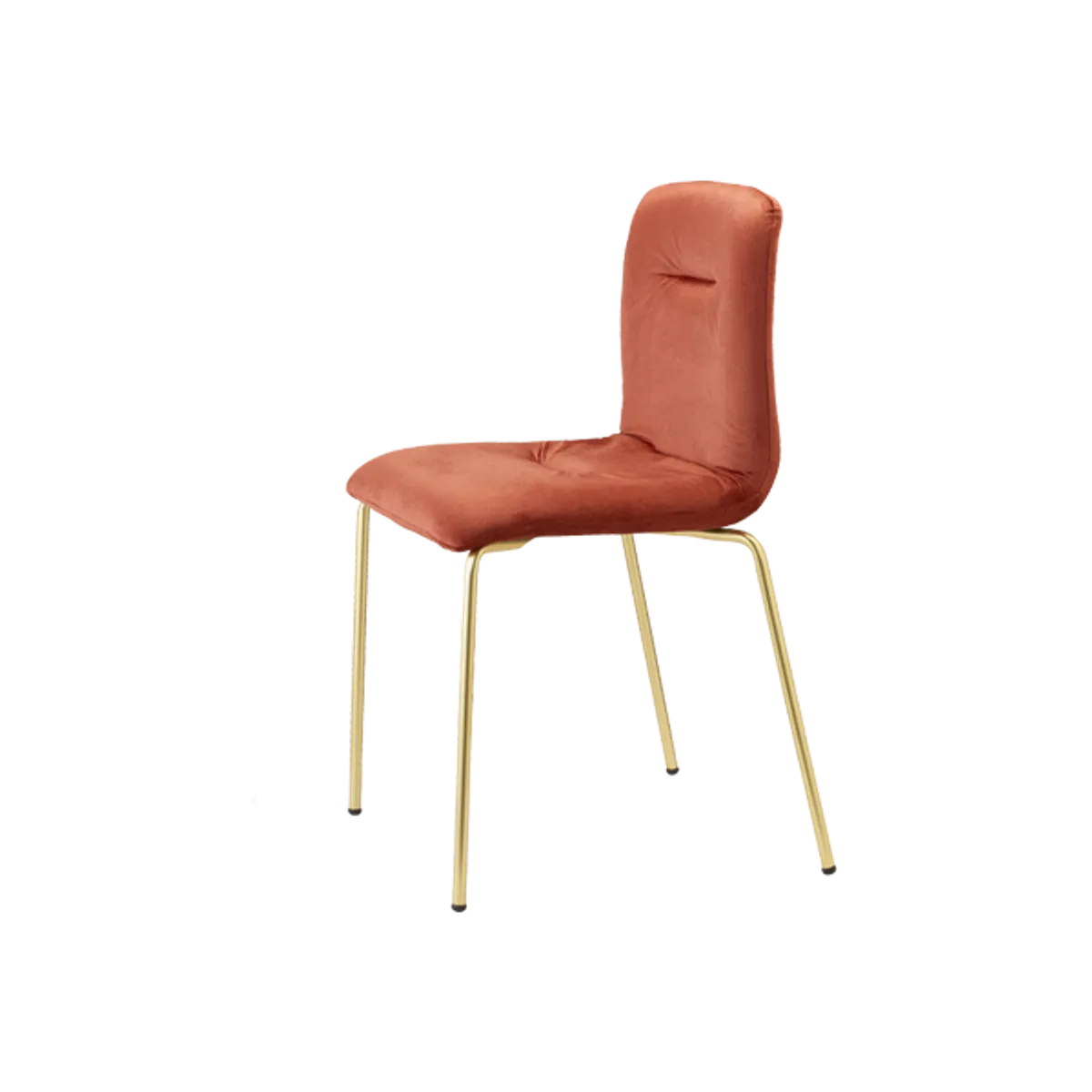 Web Evie Side Chair Orange Brass Legs