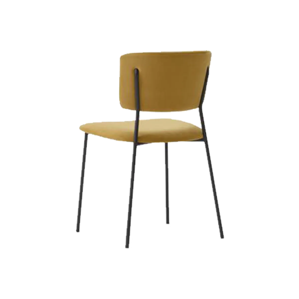 Web Macaron Metal Side Chair In Yellow Upholstery Steel Frame Furniture For Restaurants