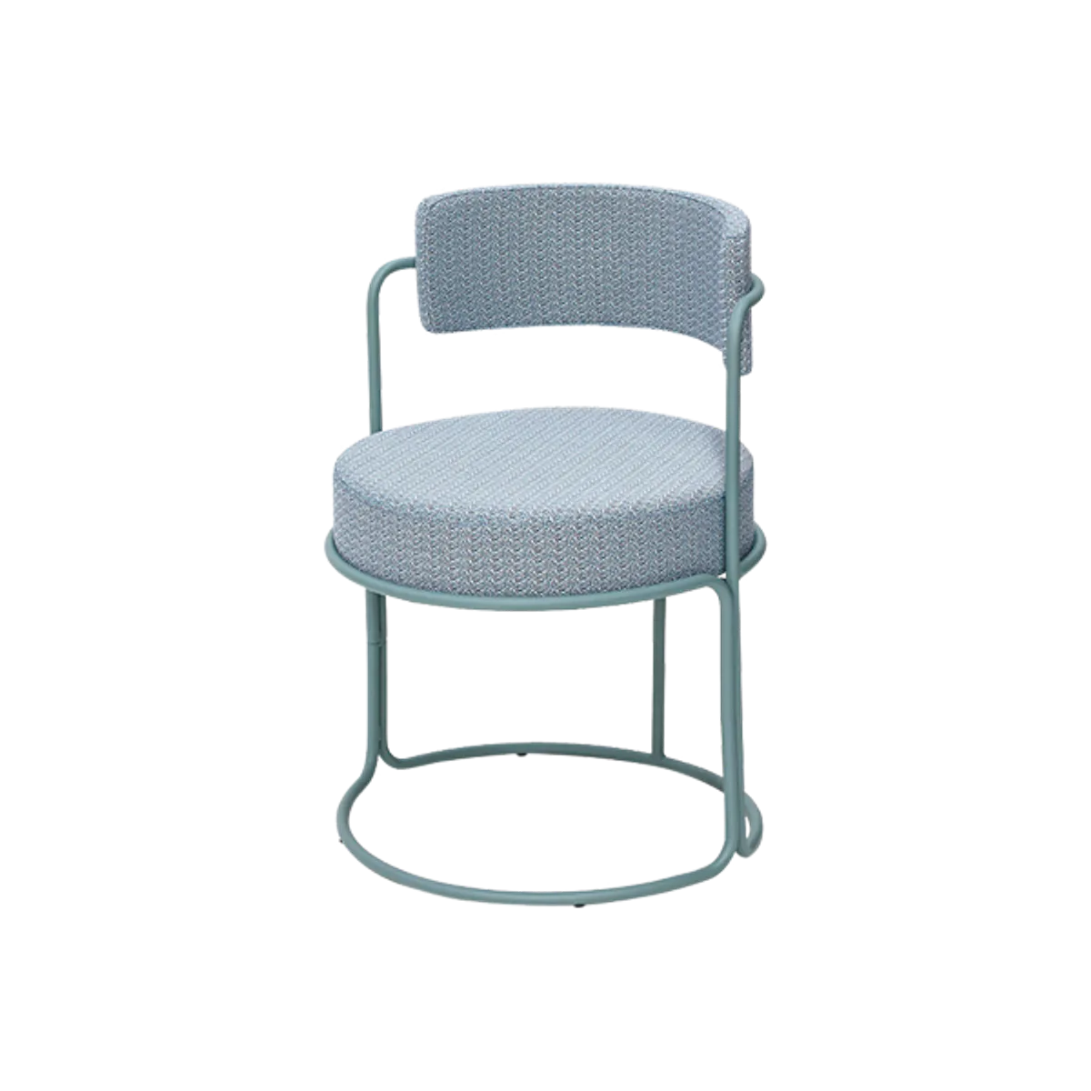 Web Miami Chair Outdoor Furniture Circular Metal Tube Frame With Blue Finish For Hotels Insideoutcontracts 019