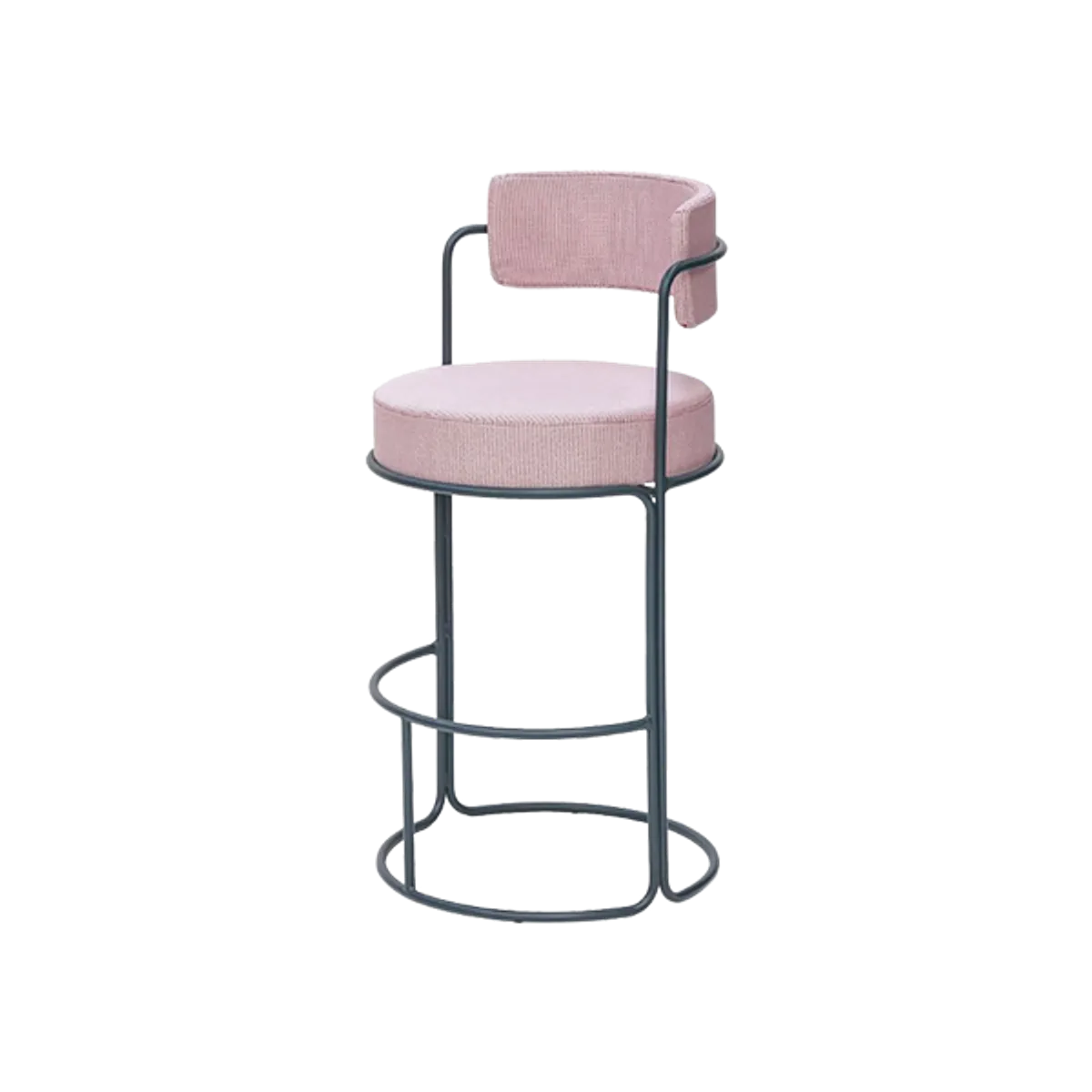 Web Miami Outdoor Stool With Metal Frame Circular Shape And Pink Upholstery For Trendy Hotels And Relaxed Bars Inside Out Contracts