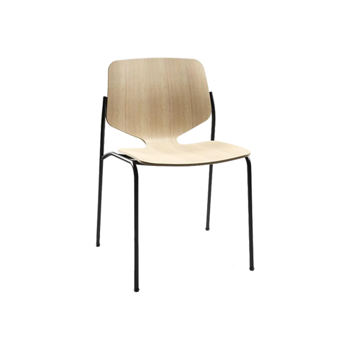 Web Nova Chair Recycled Furniture Cafe Dining Chair In Natural Beech And Black Metal Frame Inside Out Contracts