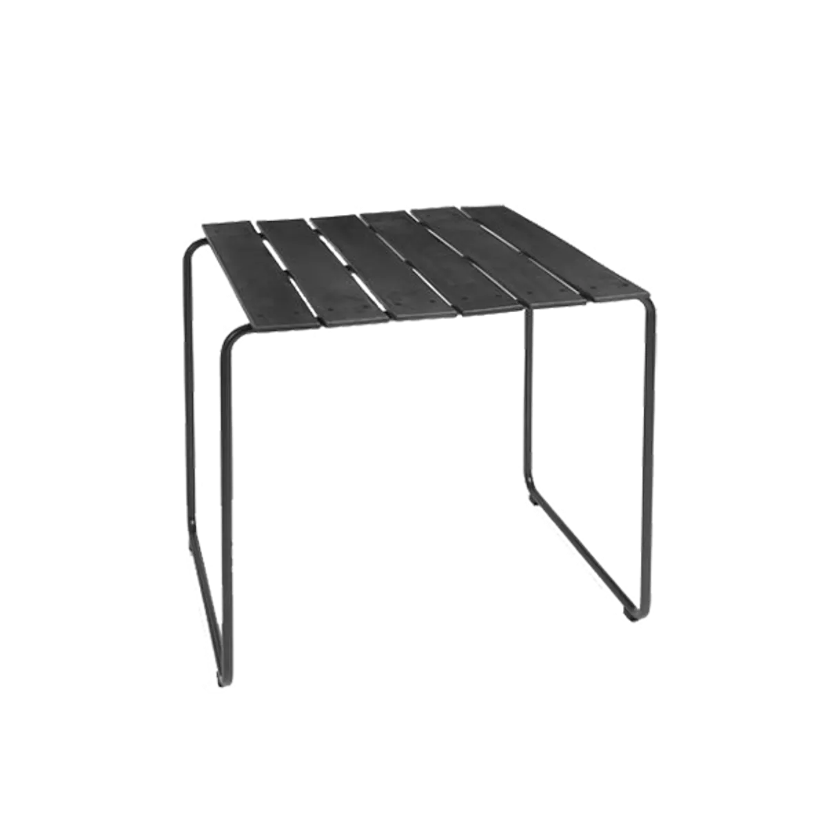 Web Ocean Table Recycled Plastic Waste With Metal Sled Legs Outdoor Dining Table In Black Inside Out Contracts