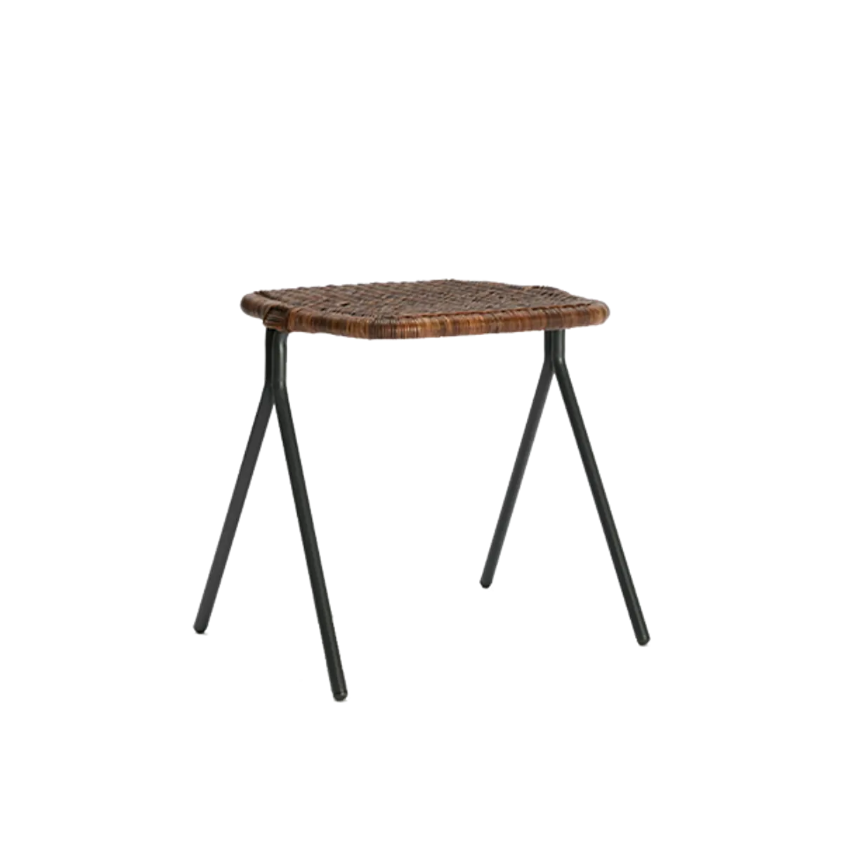 Web Persi Low Stool Charcoal Rust Front Angle J