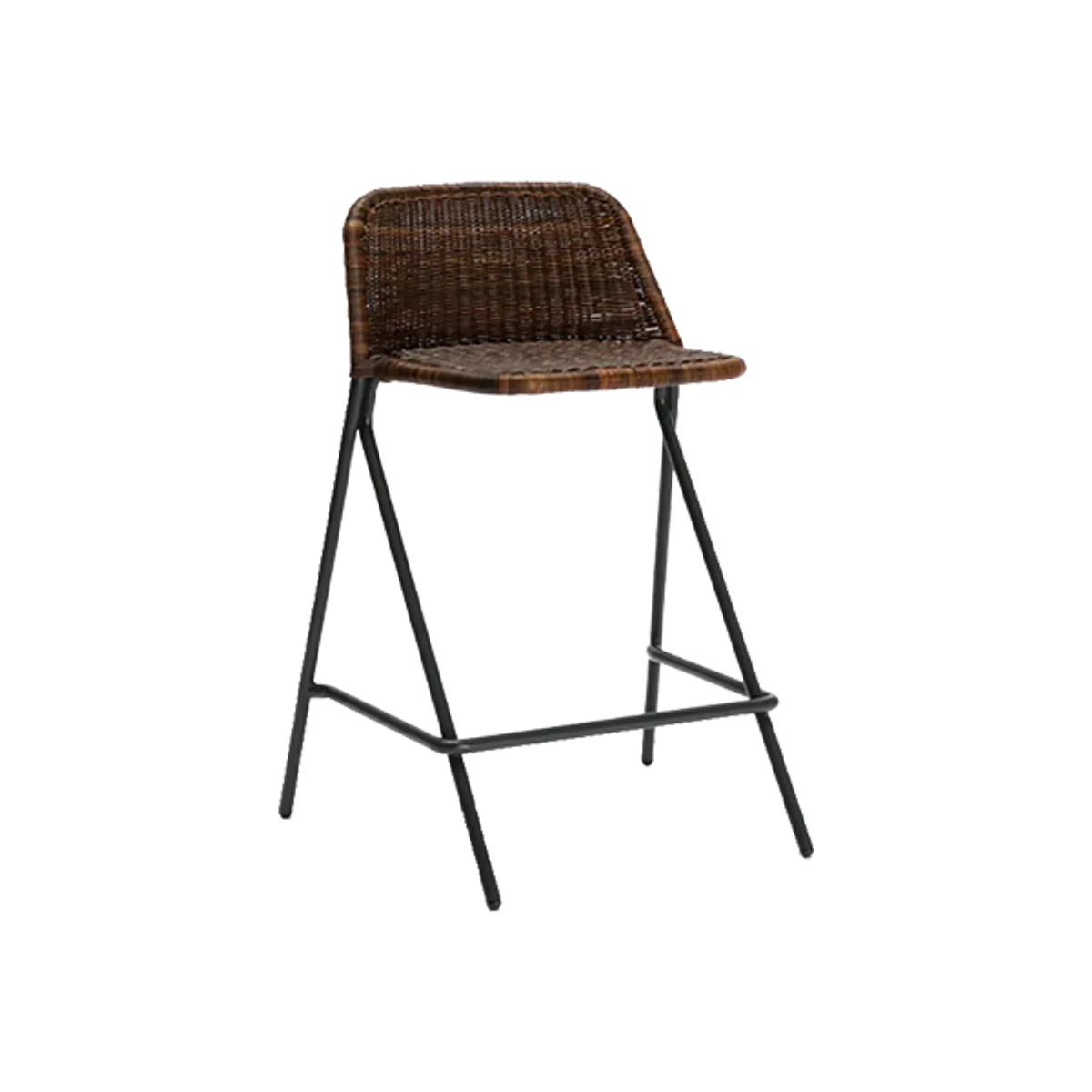 Web Persi Stool With Backrest Charcoal Rust Rattan And Metal Barstool Furniture For Restaurants Cafes And Hotels2