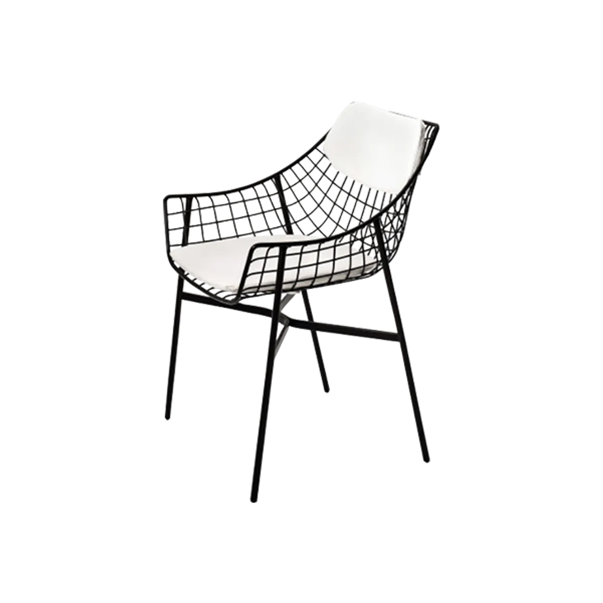 Web Summer Black Metal Armchair With Back Rest And Seat Pad For Furnishing Hotels And Cafes By Insideoutcontracts