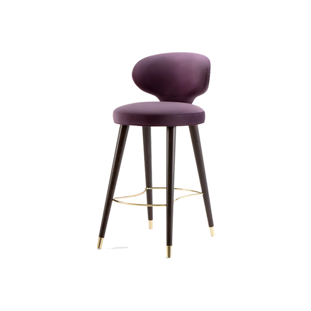 Web Sylvia Bar Stool Purple Upholstery And Wooden Legs Hotel Furniture By Insideoutcontracts