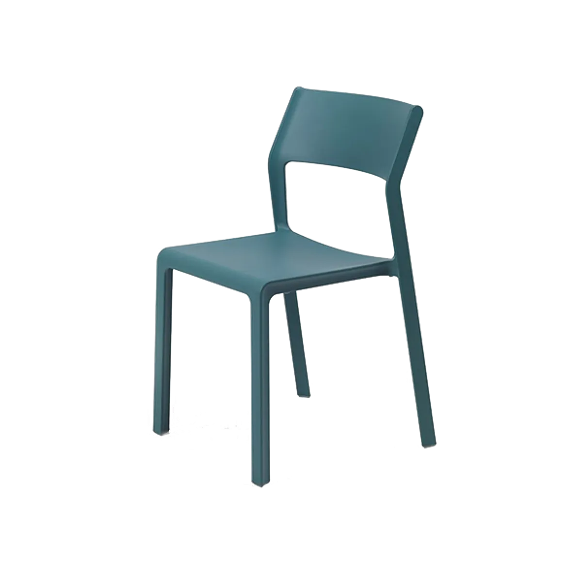 Web Trill Side Chair Fibreglass Chair For Outdoor In Blue