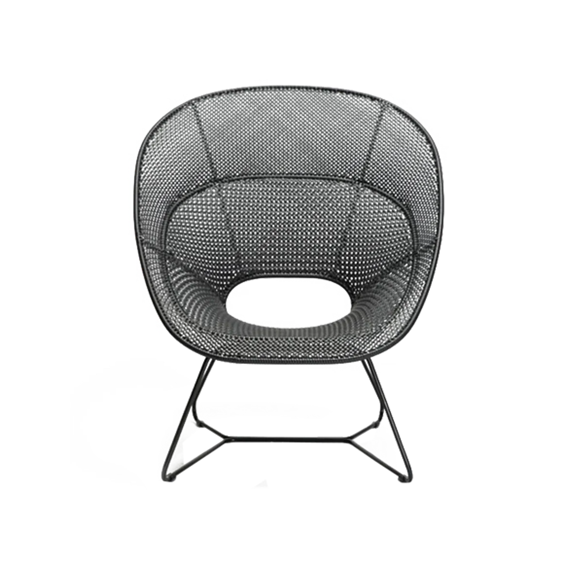 Web Trombone Outdoor Lounge Chair Black Rattan Furniture For Hotels And Poolside Cafes 018