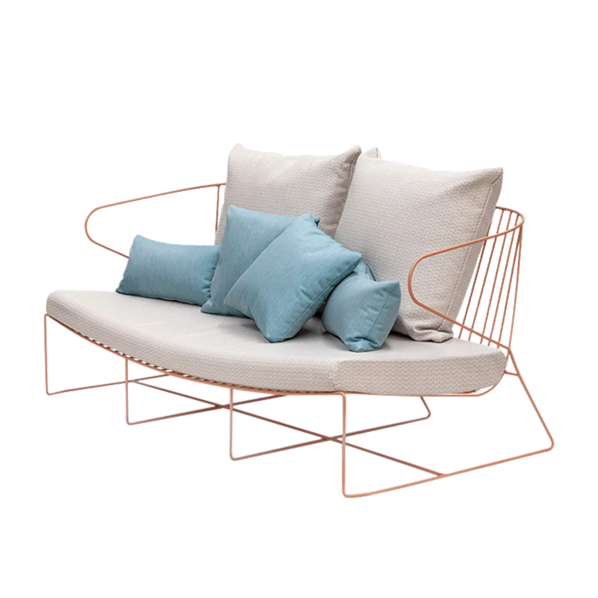 Web Bali Sofa Living Coral Colour Metal Contract Furniture For Outdoor Use In Hotels Bars Cafes And Healthcare With Seat Cushion Insideoutcontratcs