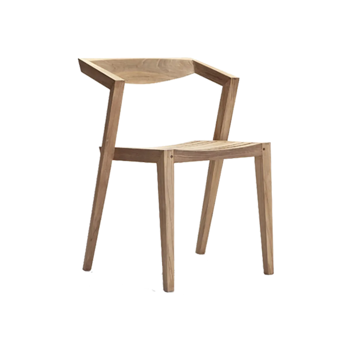 Web Borough Side Chair Stacking Outdoor Furniture In Teak Wood 075