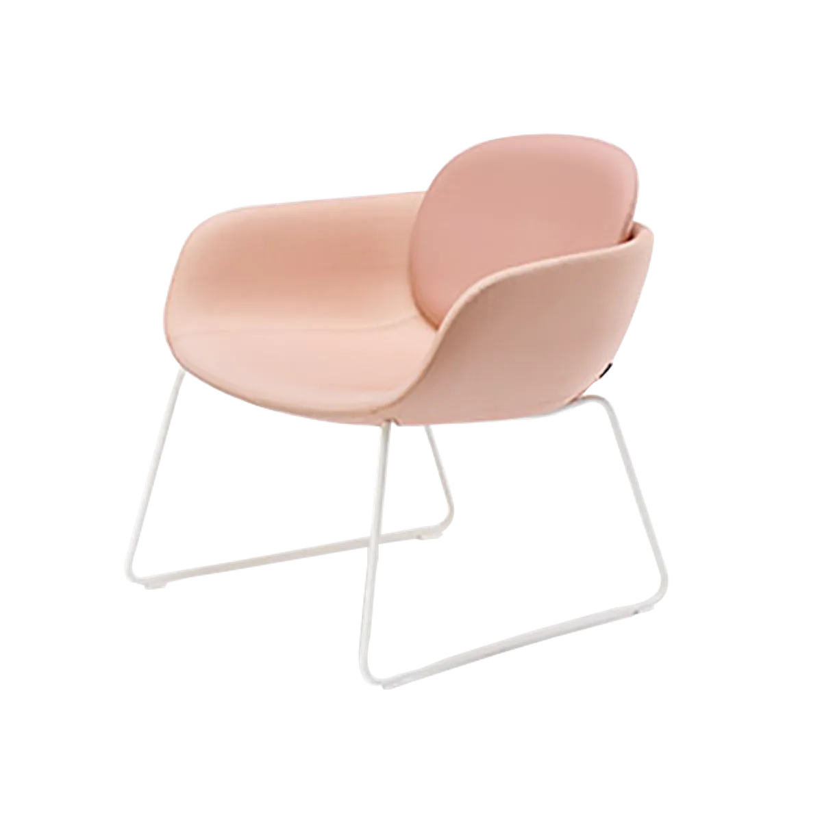 lyre-lounge-chair-with-sled-base-and-pink-upholstery