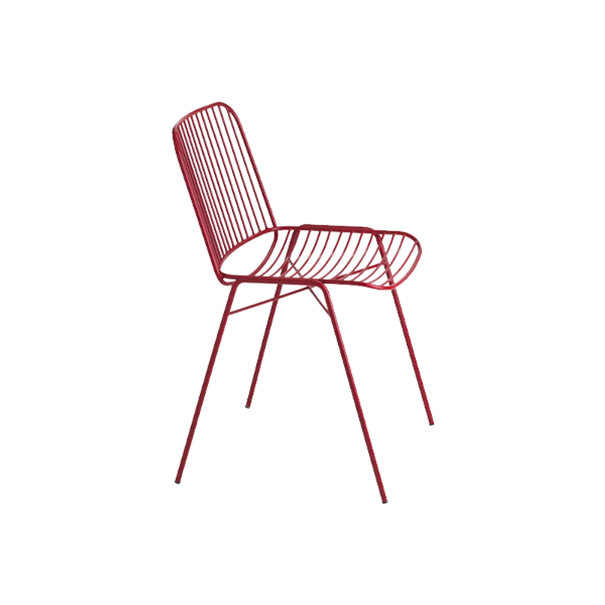 Web Shade Side Chair In Red Metal