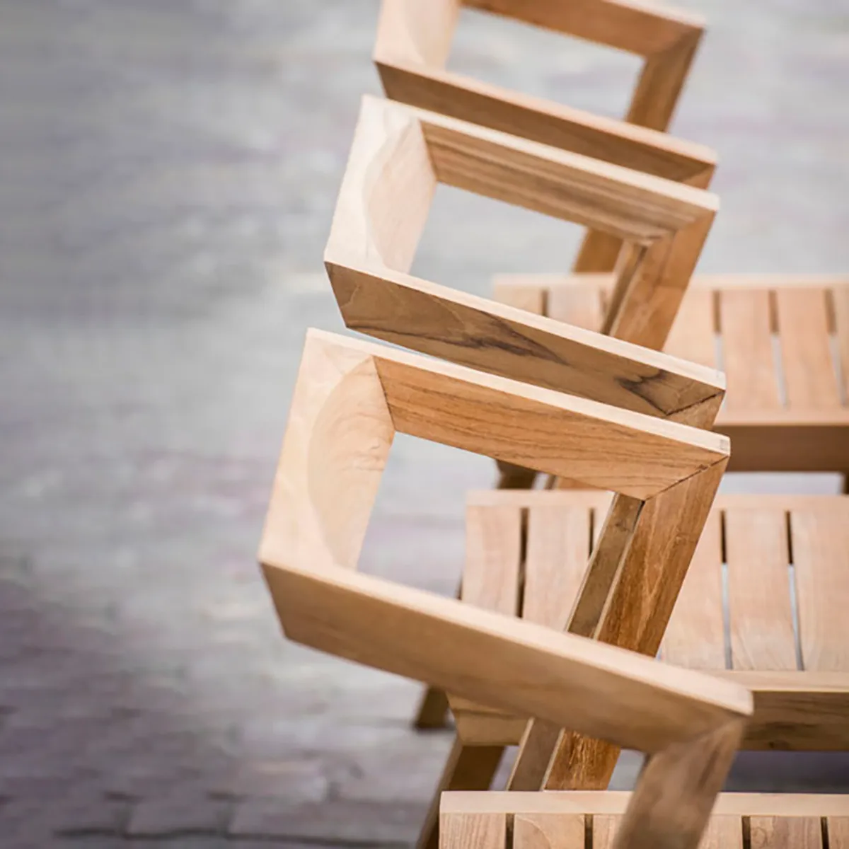 Borough Side Chair Stacking Outdoor Furniture In Teak Wood 073