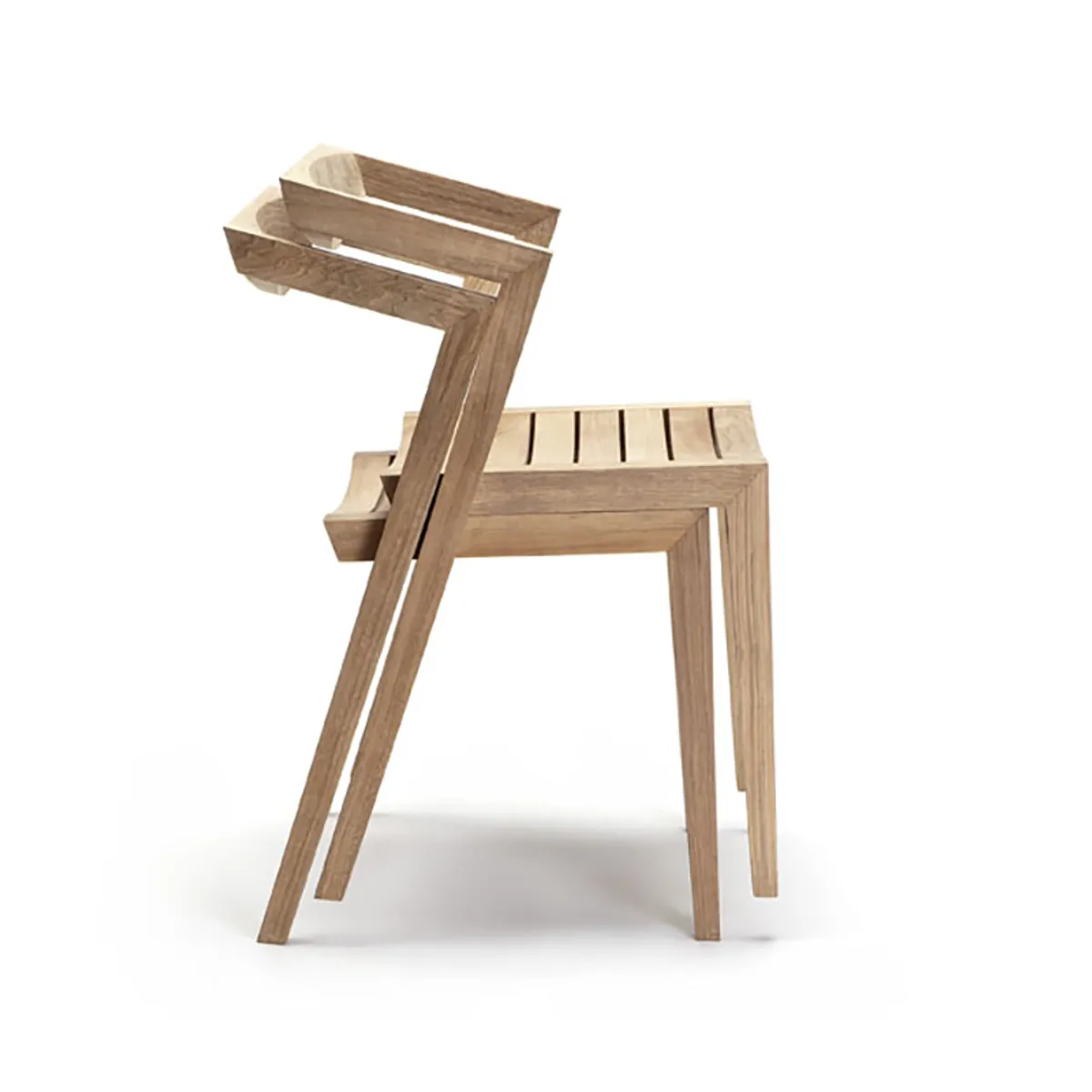 Borough Side Chair Stacking Outdoor Furniture In Teak Wood 079